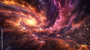 Exploring the vibrant formations of cosmic nebulae in deep space during a stellar journey