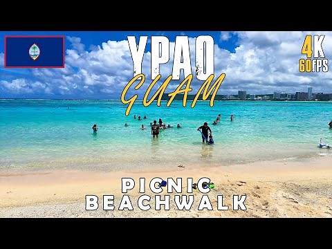 YPAO Guam Picnic Beach Walk | Beautiful Tropical Beach | 4k 60fps