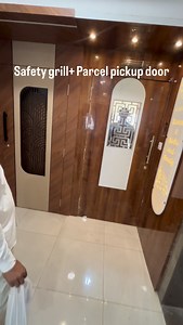 Safety door with openable grill. No more opening doors for parcels. Great choice for interiors . . . . . . safety door, safety door design, living room, interior, interior design, living room interior, safety door grill Parcel pickup door, Safety grill design, parcel delivery, pet friendly #interiordesign #parcelpickupdoor #safetydoor #furniture #instagram | Paam Construction