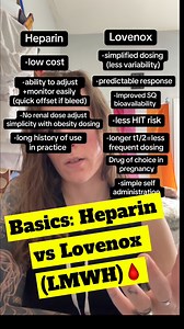 5.1K views · 73 reactions | Basics: Heparin vs Lovenox (LMWH)喝#doctor #pharmacist #pharmacy #teach #learn #grow #science #kinetics #smart #chemistry #reversal #hospital #clinic #clinical #med | Dr. Kati Forbes, PharmD, RPh | Facebook