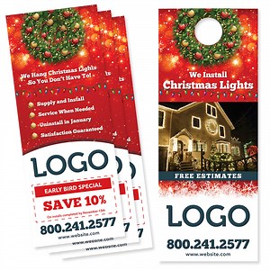 Christmas Light Install Door Hanger - Holiday Door Hanger Designs