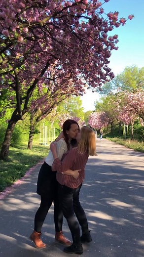 Cherry Blossom Lesbian Adventure: Dancing under the Blooms