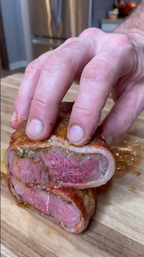 Bacon wrapped New York Strip