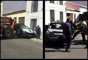 Un moroso embiste con un toro mecánico a un cobrador del frac y lo deja medio muerto