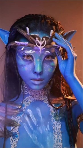 Avatar Makeup Tutorial | Fantasycosplay face painting #avatar #diy #fashion #shorts