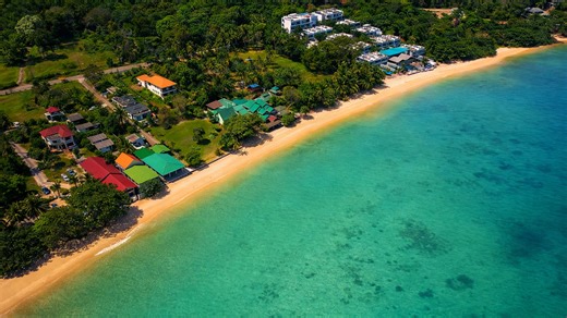 Coastal bliss with colorful houses