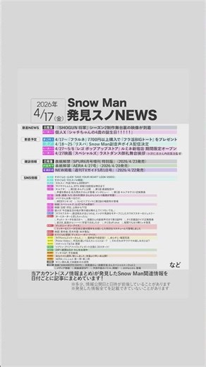 ⛄️発見スノNEWS⛄️＿2026/4/17(金) #スノ毎日