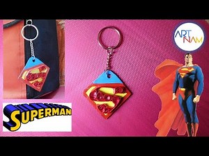 How to make paper quilling superman logo keychain? Easy to make. Do it yourself.!