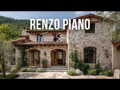 Tuscan Stone Villa Spring Retreat inspired by Renzo Piano timeless structural harmony
