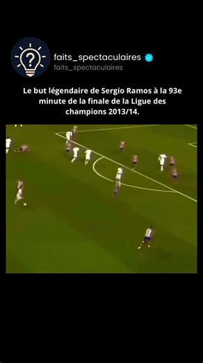 faits_spectaculaires on Instagram: "Le 24 mai 2014, l’un des moments les plus mémorables de l’histoire de la Ligue des champions de l’UEFA s’est produit : le but de Sergio Ramos à la 93e minute de la finale opposant le Real Madrid à l’Atlético de Madrid à l’Estádio da Luz de Lisbonne. Jusque-là, l’Atlético menait 1-0 depuis la mi-temps grâce à un but de Diego Godín et semblait en passe de remporter le titre le plus prestigieux d’Europe pour la première fois. Dans le temps additionnel, suite à un