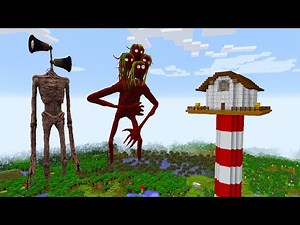 SURVIVING FROM SIREN HEAD AND TREE HEAD COMBO in Minecraft - Gameplay