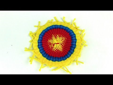 Untersetzer basteln - Untersetzer weben - Anleitung - als Geschenk, Deko und Aufnäher
