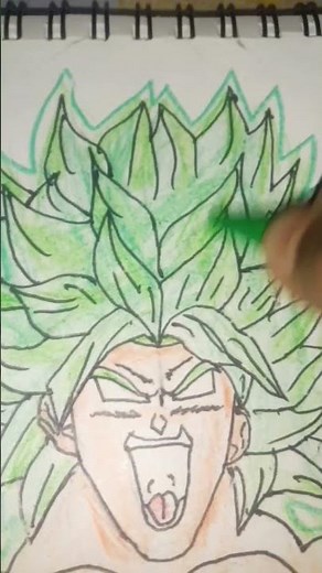 Broly The Legendary super saiyan 3 Epic Drawing tutorial👀#shorts