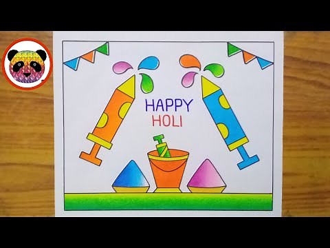 Holi Drawing / Holi Drawing Easy Steps / Happy Holi Drawing / Holi Festival Drawing / Holi Special