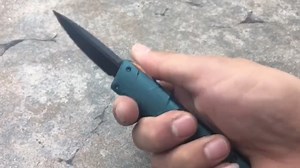 D Rocket Designs 火箭 FIN D/A OTF Automatic Knife Black/Black M390刃材 矛头绿鬓色铝柄单锋黑刃直跳