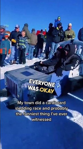 Hilarious Cardboard Sledding Race ❄️ 🙌
