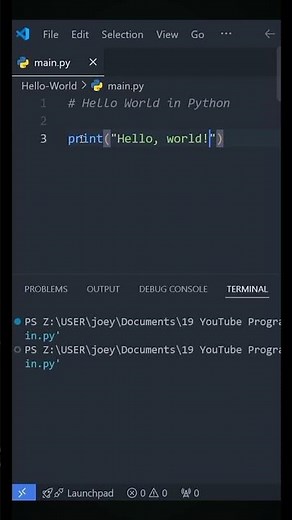 Python Basics: Your FIRST Program in Under a Minute! #coding
