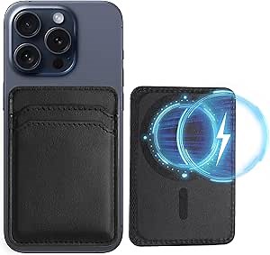 Magnetic Wallet Phone Card Holder Compatible with Magsafe Wallet,RFID Mag Safe Wallet Accessories for iPhone 15 14 13 12 Pro/Max/Plus Series & Mag Safe Case -Black