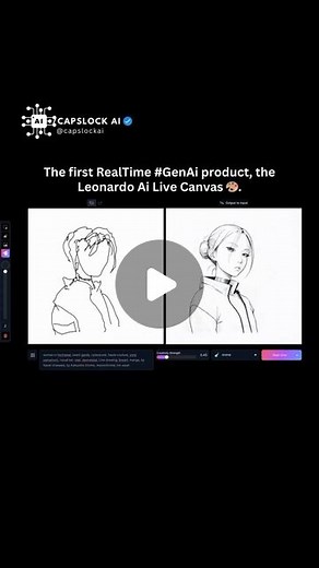 DEEPJOURNEY AI on Instagram: "Something to think about: Leonardo.Ai’s new Live Canvas. It follows in the footsteps of Krea AI ‘realtime’ ControlNets allowing sketch transformed by in real time. Share your thoughts below! 🤍 Follow @capslockai for more A.I. contents! — #capslockai #designmidjourney #midjourney #midjourneyai #generativeai #aigenerated #aiarchitecture #artificialintelligence #algorithm #chatgpt #promt #ai #aitools #openai #machinelearning"