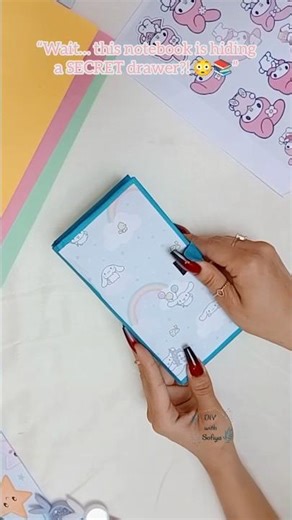 SECRET Notebook with Hidden Drawer 😳✨ | DIY Stationery Organizer