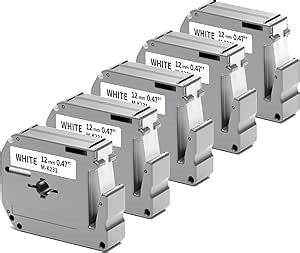 M-K231 MK231 Label Tape White, Replacement for M-K231s Brother Label Tape 12mm 0.47 M231 M-231 PTM95 P Touch M Tape for Brother Label Maker PT-M95 PT-65 PT-45 PT-70BM PT-80 PT-90 Refills 1/2''