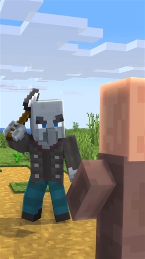 VILLAGERS VS PILLAGERS 😂 // #minecraft #shorts #funny #viral