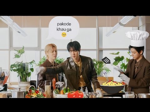 Vmin & jin cooking together 🍲bts ki rasoi 🥗@cutebtsdub7 