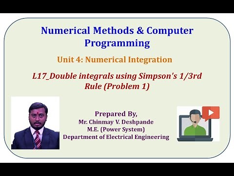 L17 Double integrals using Simpson's 1/3rd Rule Problem 1