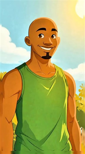 boy washed his hair with dew