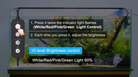 SEAOURA Led Aquarium Light for Plants-Full Spectrum Fish Tank Light with Timer Auto On/Off, 12-18 Inch, Adjustable Brightness, White Blue Red Green Pink LEDs with Extendable Brackets for Freshwater