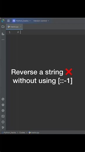 Reverse a String Without Using Slicing #shorts #python