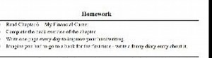 Homework:Read Chapter 6: My Financial Career.Complete the ta... | Filo