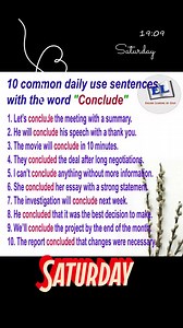 Sentences using the word "Conclude" #englishsentences #dailyenglish #English #learnenglish #advancedenglish #englishlearning #englishteacher | English Learning