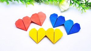 14K views · 656 reactions | Origami Twin Heart Making Easy Tutorial | How To Make a Double Heart For Valentine's Day #OrigamiTiwnHeart #ValentinesDayHearts #PaperDoubleHeart | Entertaining Arts | Facebook
