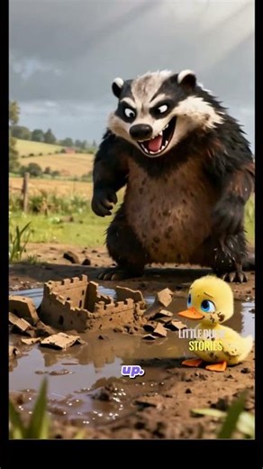 🦡 Bully MELTS Baby Duck's Mud Castle! 🦆🏰 #shorts #story