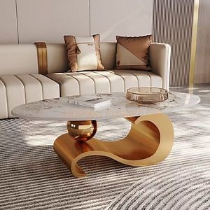 [Hot Item] New Design Livring Room Hotel Round Gold Stainless Steel Coffee Table for Sale
