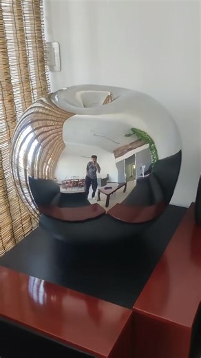 Custom Handmade Stainless Steel Mirror Apple Sculpture