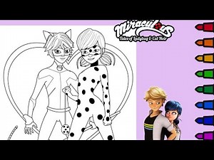 Coloring Ladybug and Cat Noir/ Miraculous ladybug coloring page