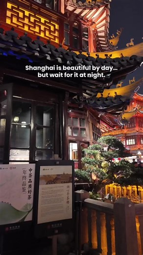 The Shanghai old city completely transforms at night. I was surprised that there was even an illumination show every 30 minutes in the entire old city. You can pin Huxinting Teahouse, oldest teahouse in Shanghai, for this view. Solid! my klook code: daveguinoklook agoda hotel code: DAVEAGODA