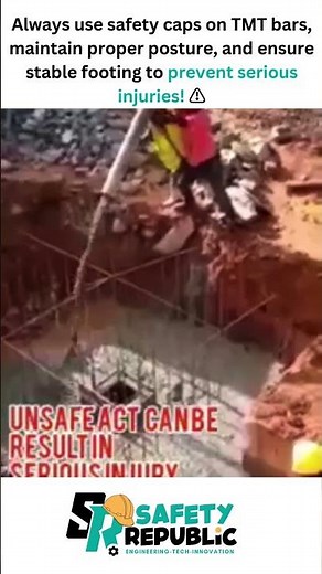 Concrete Pouring Safety: Avoid Rebar Hazards and Fall Risks on Site #workplacesafety #StaySafe