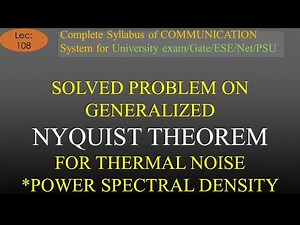 Solved Problem Based on Power Spectral Density for Thermal Noise | R K Classes | Hindi | Lec 108 |
