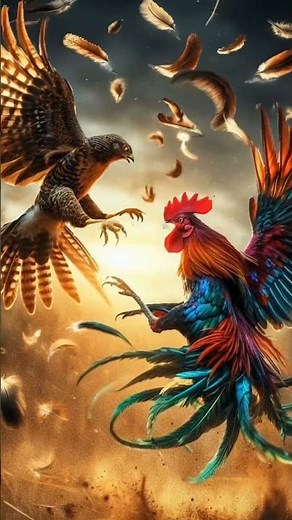 Chicken VS Hawk ( A Fierce Battle in the Wild)#hawk#chiken #eagle