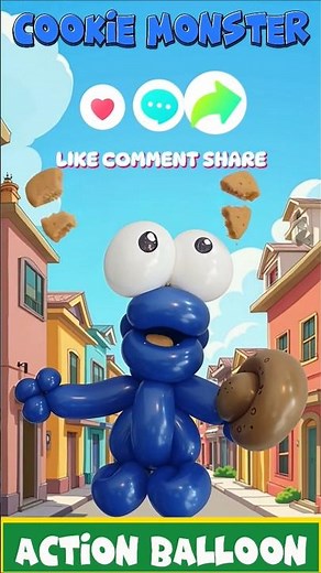 Cookie Monster (Sesame Street) Animation #cookiemonster #sesamestreet #balloonart