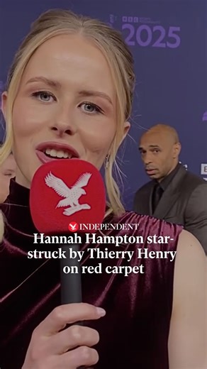 The Independent on Instagram: "Watch as Hannah Hampton becomes star-struck after spotting Thierry Henry walking behind her at the BBC Sports Personality of the Year Awards on Thursday (18 December). #news #thierryhenry #hannahhampton #sports #sportsawards #news"