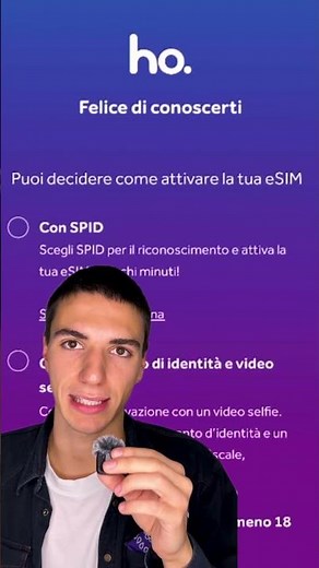 Sai che puoi attivare la tua eSIM di ho. tramite SPID?