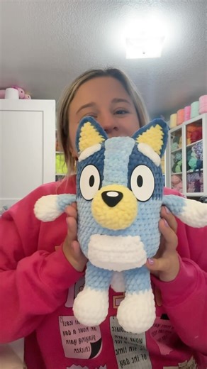 This was so much fun to make!!! . Pattern by peachpuffpatterns on etsy Yarn parfait chunky . #crochet #crocheter #crochetgrove #bluey #crochetbluey | Crochet Grove