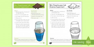Mini Greenhouse Lab Science Experiment for K-2nd Grade