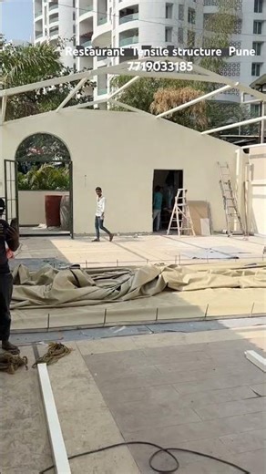 Restaurant tensile structure, heavy duty ￼ #tensile
