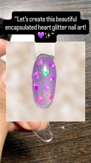 💜 Heart Under Art Nail Tutorial ✨ | Easy Encapsulated Nail Design #Shorts
