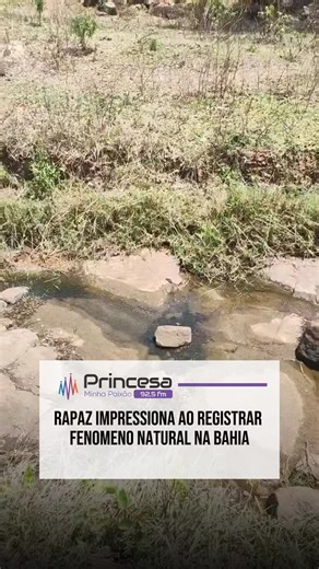 Princesa FM on Instagram: "▶️ O Jô teve a oportunidade de registrar fenômeno natural acontecendo diante dos olhos no município de Amargosa (BA). Ao passar por córrego, o atleta percebeu que o reservatório estava seco e sem um filete de água qualquer. Mas a situação muda em poucos segundo. Jo registrou a chegada de uma tromba d’água que encheu o local em pouquíssimos segundos. O vídeo fez o maior sucesso entre os seguidores do Jô e serviu como lembrete sobre a torça da natureza. Vocês conhecem o 